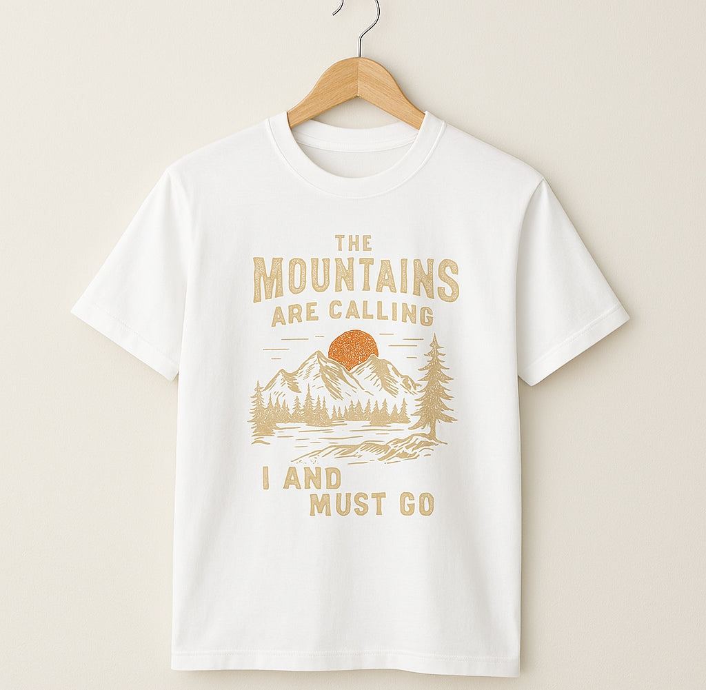 Printed t shirt with Mountains Print