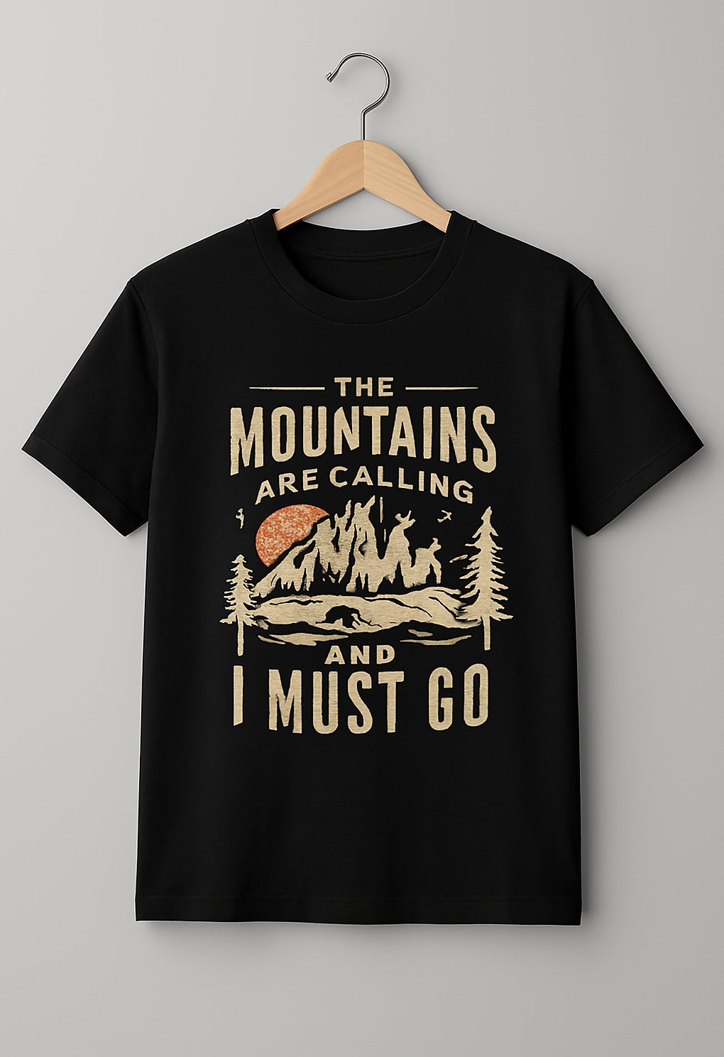 Printed t shirt with Mountains Print
