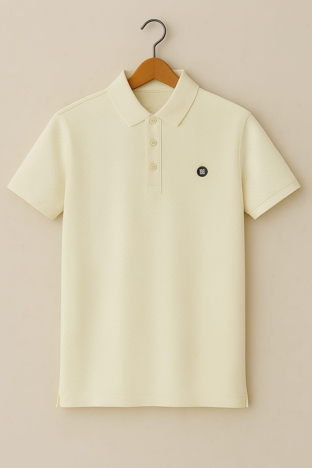 Men Collar t shirt with herringbone pattern| Regular Fit